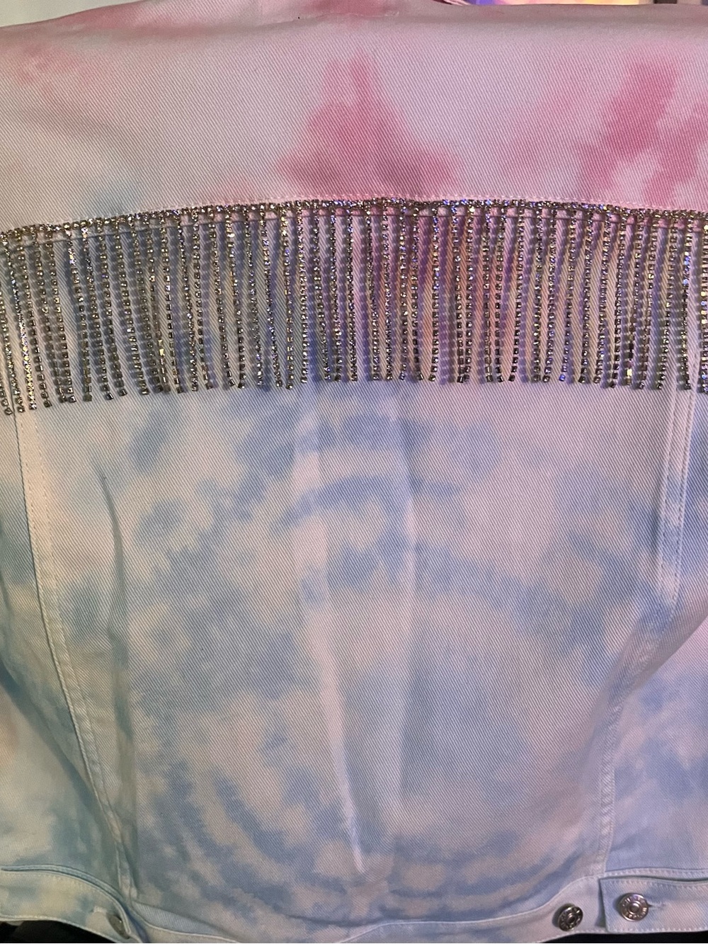Chiara Ferragni Pink and Blue Tie-Dye Jean Jacket - Picture 4 of 5